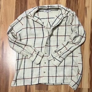 Madewell Cream Plaid Shirt Jacket
